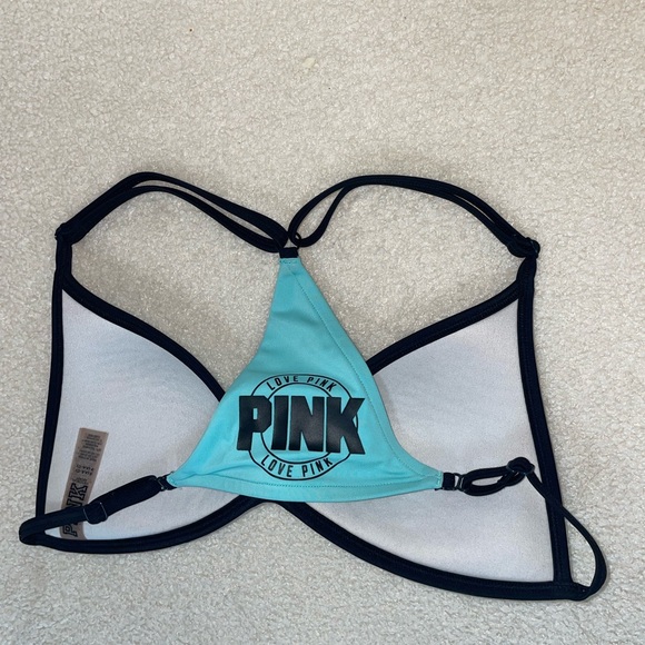 Teal blue Victoria Secret PINK bathing suite bikini top - Picture 4 of 5